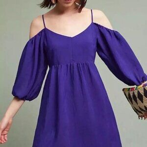 Anthropologie Moulinette Soeurs Blue Open-Shoulder